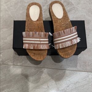 Coach Women's Brown Fringe Slide Sandals